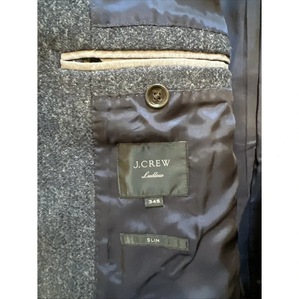 J Crew Ludlow Wool Blend Blazer Size 34S Slim Navy Moon British Cloth
